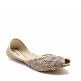 Beige Ethnic Peep Toe 094134