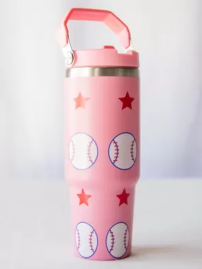 Everyday Water Bottle - Allstar Baseball Pink