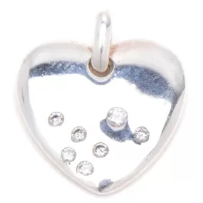 Flat Heart Design with Seven Zirconia Pendant