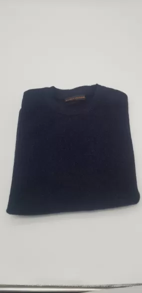 Jonathan MacIntosh Crew Neck Alpaca Sweater PS277 Navy