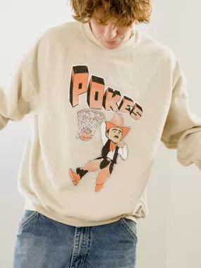 OSU Cowboys Basketball Mascot Dunk Sand Thrifted Sweatshirt