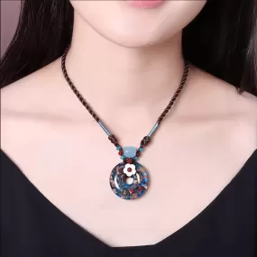 Retro Handmade Glazed Ethnic Style Clavicular Chain