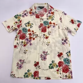 SWTICH Floral Graphic Print Woven Shirts - White